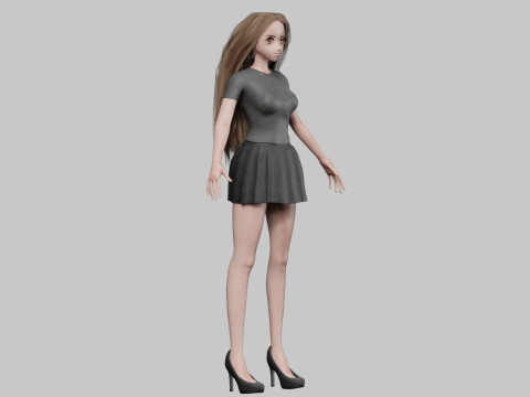 Beautiful Basic girl V31406 3D 模型