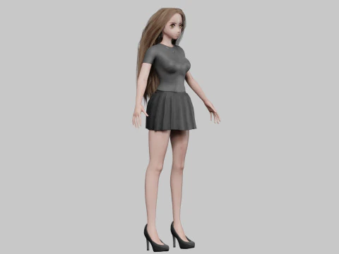 Beautiful Basic girl V31406 3D Model