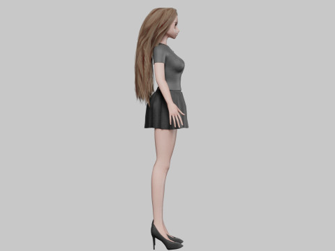 Beautiful Basic girl V31406 3D 模型