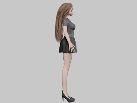 Beautiful Basic girl V31406 3D Model