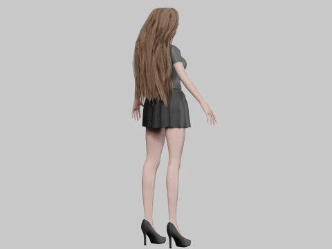 Beautiful Basic girl V31406 3D Model