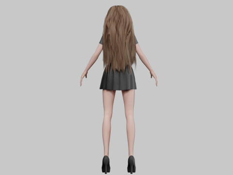 Beautiful Basic girl V31406 3D 模型