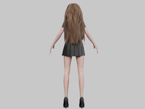 Beautiful Basic girl V31406 3D Model