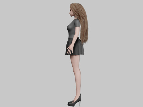 Beautiful Basic girl V31406 3D 模型