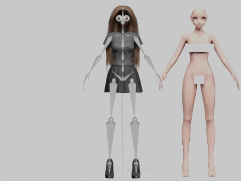 Beautiful Basic girl V31406 3D Model