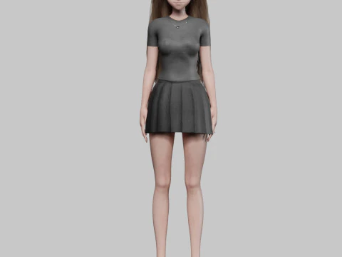 Beautiful Basic girl V31406 3D Model
