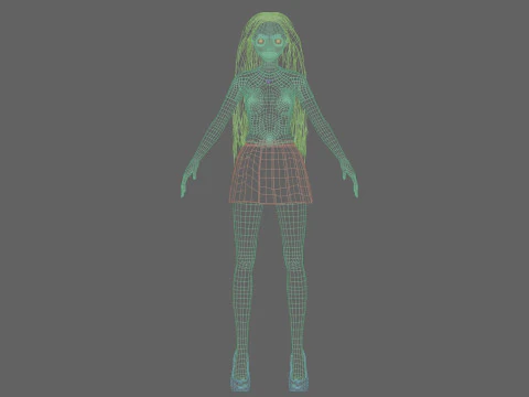 Beautiful Basic girl V31406 3D Model