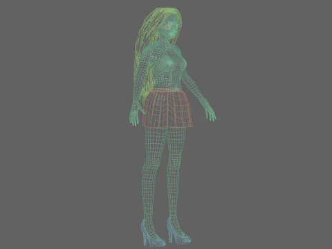 Beautiful Basic girl V31406 3D Model