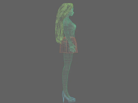 Beautiful Basic girl V31406 3D Model