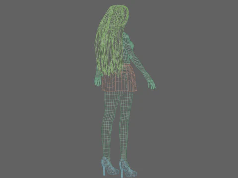 Beautiful Basic girl V31406 3D Model