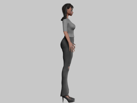 Black cute girl V23106 Modèle 3D