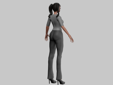 Black cute girl V23106 Modèle 3D