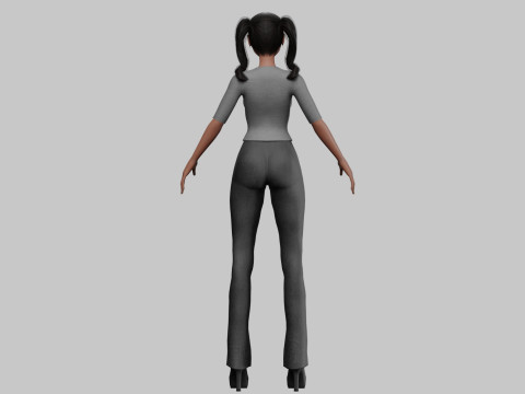 Black cute girl V23106 Modèle 3D