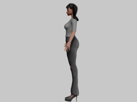 Black cute girl V23106 Modèle 3D