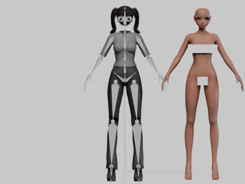 Black cute girl V23106 Modèle 3D