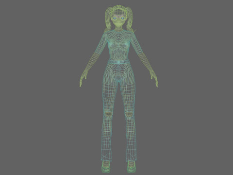 Black cute girl V23106 Modèle 3D