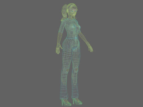 Black cute girl V23106 Modèle 3D