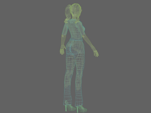 Black cute girl V23106 Modèle 3D