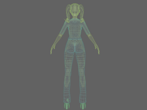 Black cute girl V23106 Modèle 3D