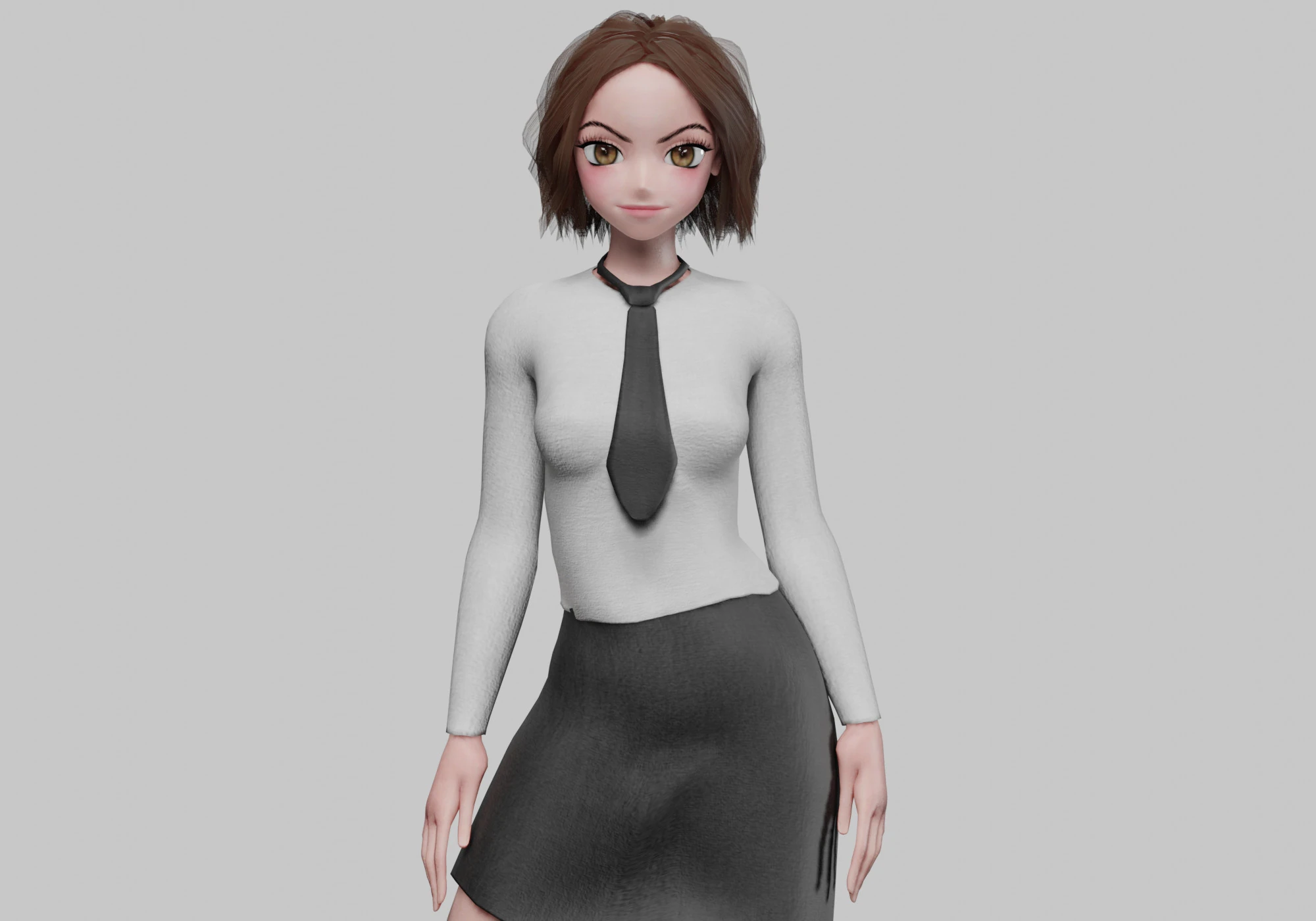 Business Cartoon girl V31909 3D Model .c4d .max .obj .3ds .fbx .stl .blend 