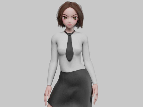 Business Cartoon girl V31909 3D Model