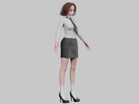 Business Cartoon girl V31909 3Dモデル