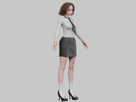 Business Cartoon girl V31909 3D Model
