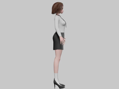 Business Cartoon girl V31909 3D Model