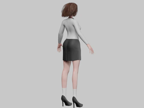 Business Cartoon girl V31909 3D Model