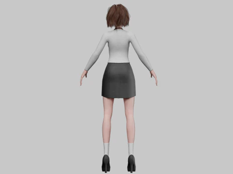 Business Cartoon girl V31909 3D Model