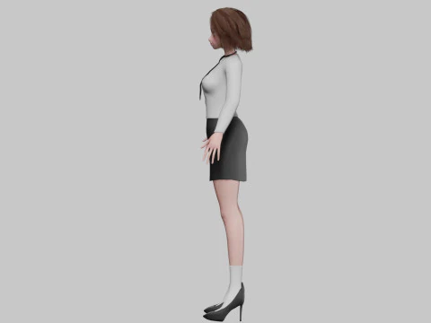 Business Cartoon girl V31909 3D Model