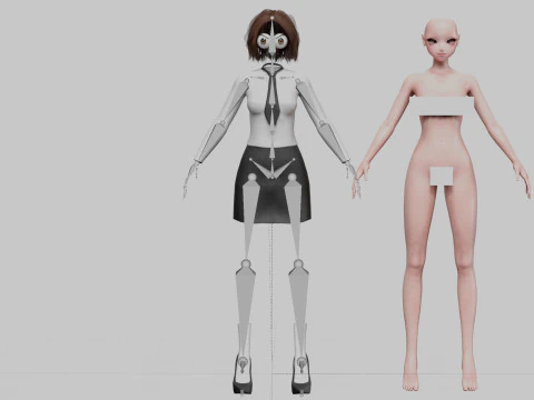 Business Cartoon girl V31909 3D Model