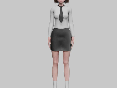 Business Cartoon girl V31909 3D Model