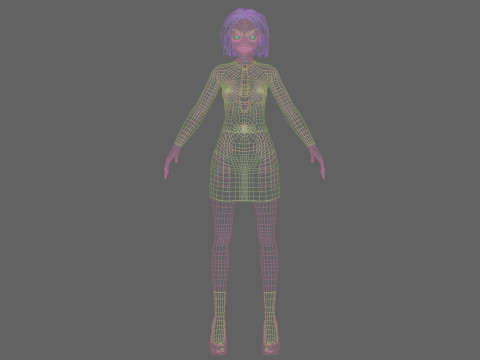 Business Cartoon girl V31909 3Dモデル