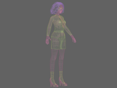 Business Cartoon girl V31909 3Dモデル