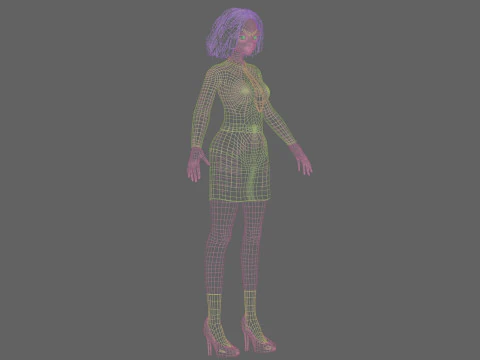 Business Cartoon girl V31909 3D Model