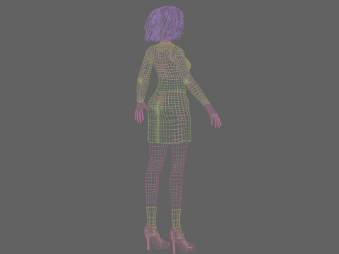 Business Cartoon girl V31909 3Dモデル