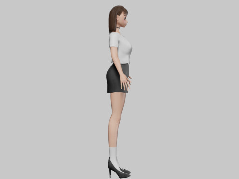 Cartoon anime girl V21366 Modèle 3D