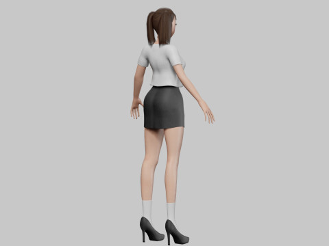 Cartoon anime girl V21366 Modèle 3D