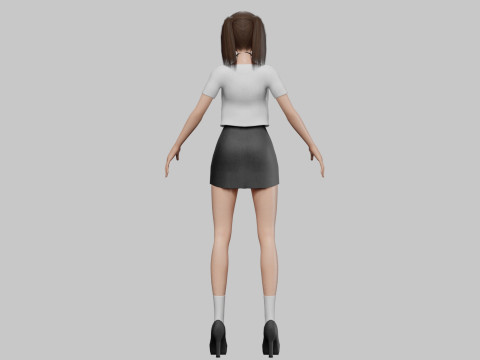 Cartoon anime girl V21366 Modèle 3D