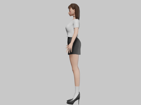 Cartoon anime girl V21366 Modèle 3D