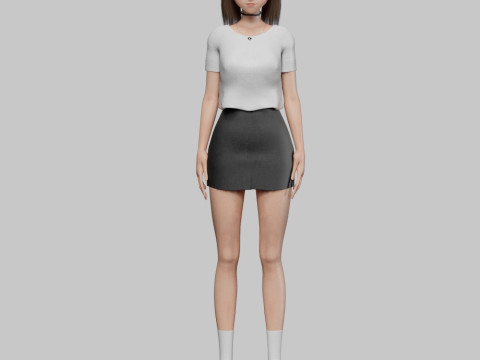 Cartoon anime girl V21366 Modèle 3D