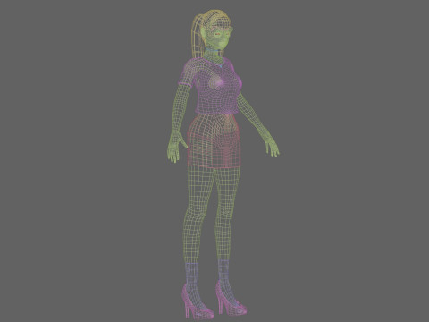 Cartoon anime girl V21366 Modèle 3D