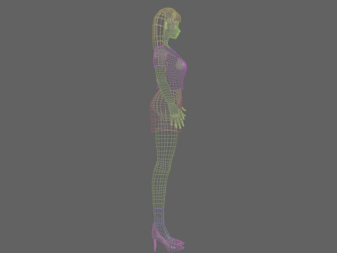 Cartoon anime girl V21366 Modèle 3D