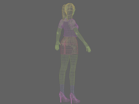 Cartoon anime girl V21366 Modèle 3D