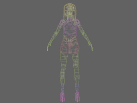 Cartoon anime girl V21366 Modèle 3D