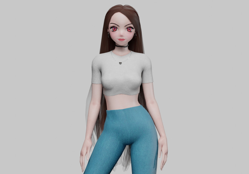 Cartoon cute girl V30923 Modello 3D .c4d .max .obj .3ds .fbx .stl .blend 