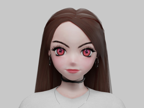 Cartoon cute girl V30923 Modello 3D