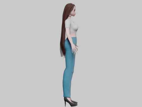 Cartoon cute girl V30923 Modello 3D