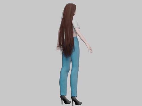 Cartoon cute girl V30923 Modello 3D